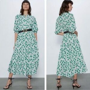 Zara Blogger Fav Green Puff Maxi